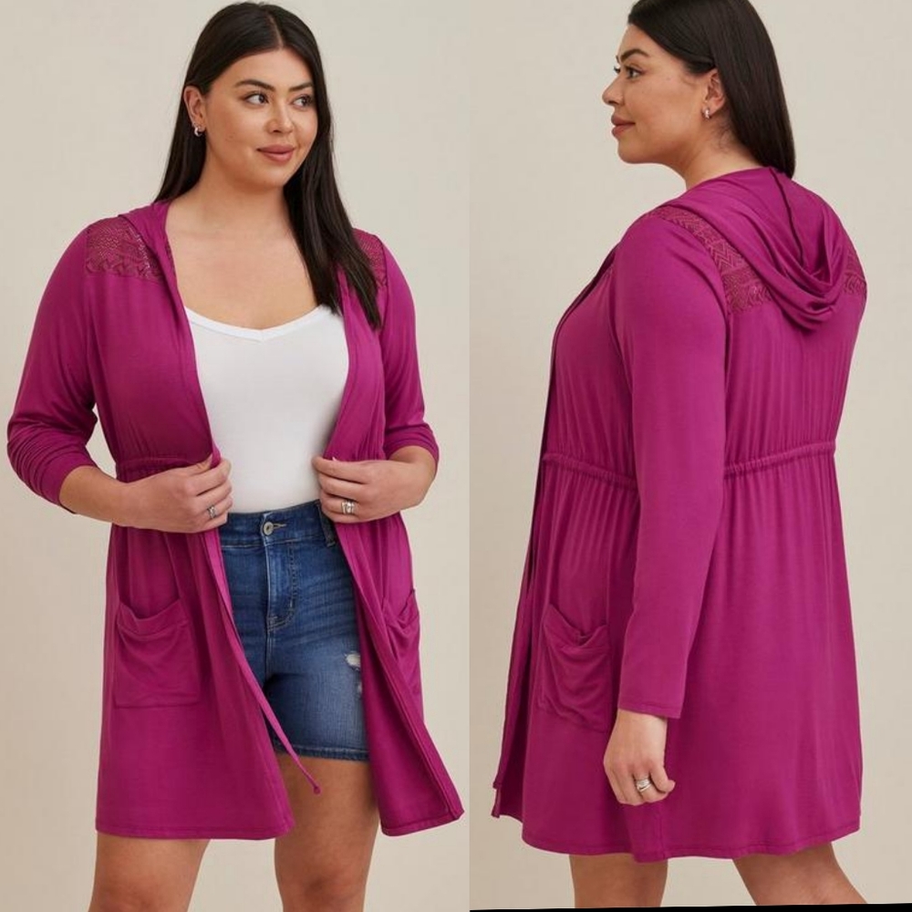TORRID 6X Super Soft Anorak Lace Yoke